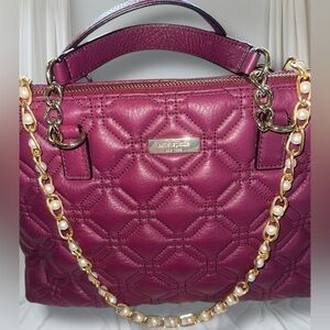 EUC Kate Spade Magenta Quilted Shoulder Bag with Unbranded Crossbody Chain